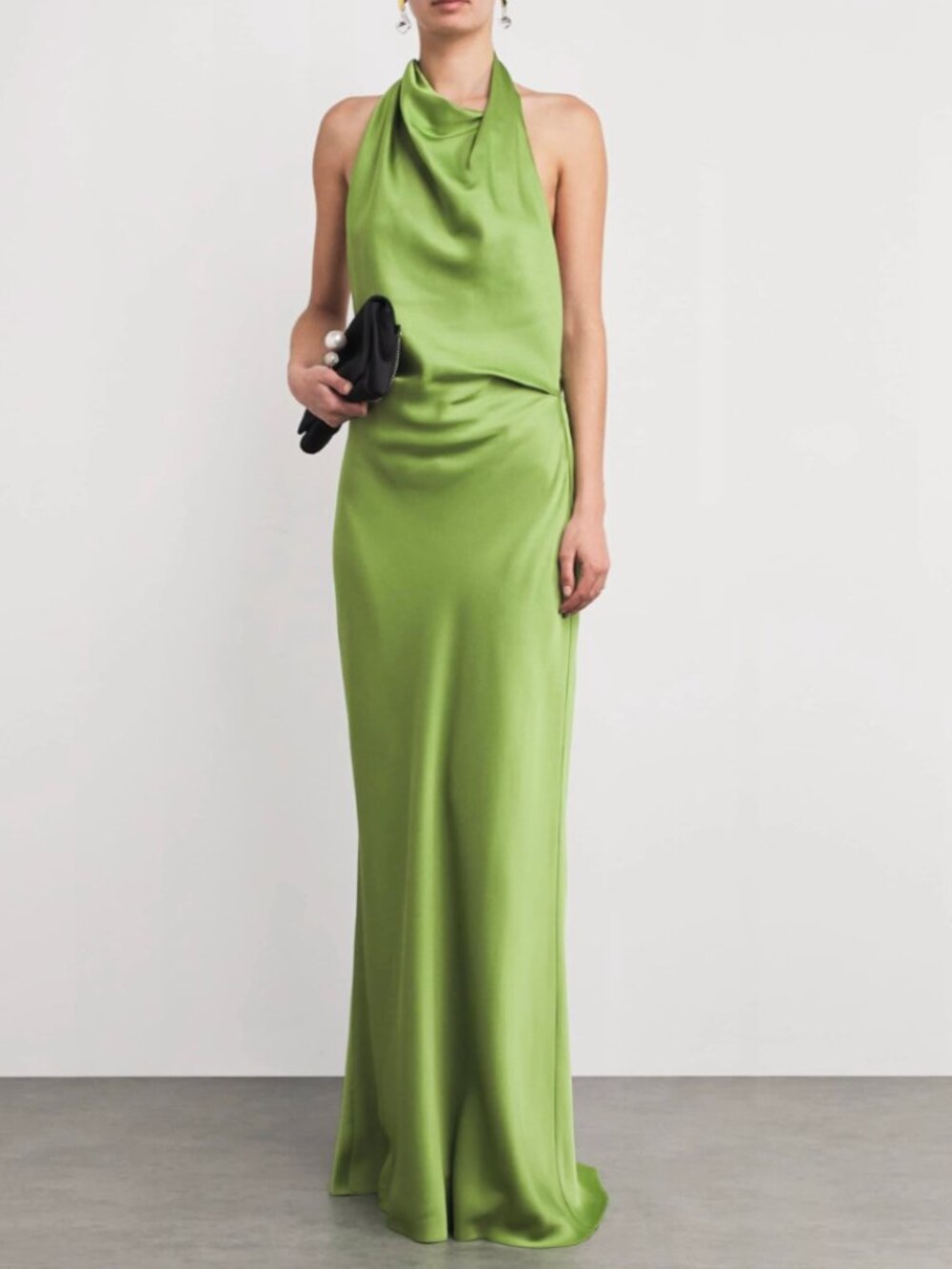 NWT Simkhai Reannon Satin Gown Maxi Dress Deep Peridot Designer Cocktail